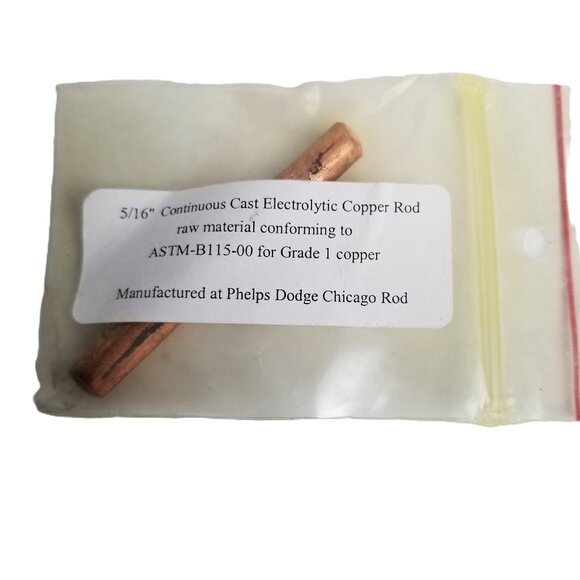ASTM B115 Electrolytic Copper Rod 5/16 Inch Grade 1 NEW Manufacturing Electronic - Picture 1 of 3